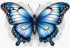 Blue butterfly tattoo idea