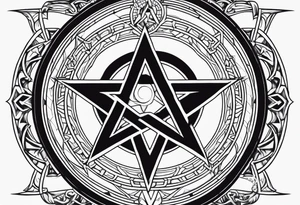 Pentagram Lilith symbol moon tattoo idea