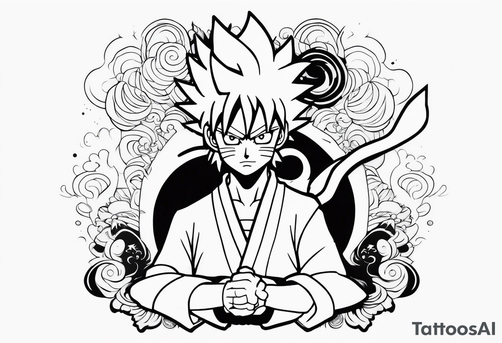 Kurama Naruto Luffy tattoo idea