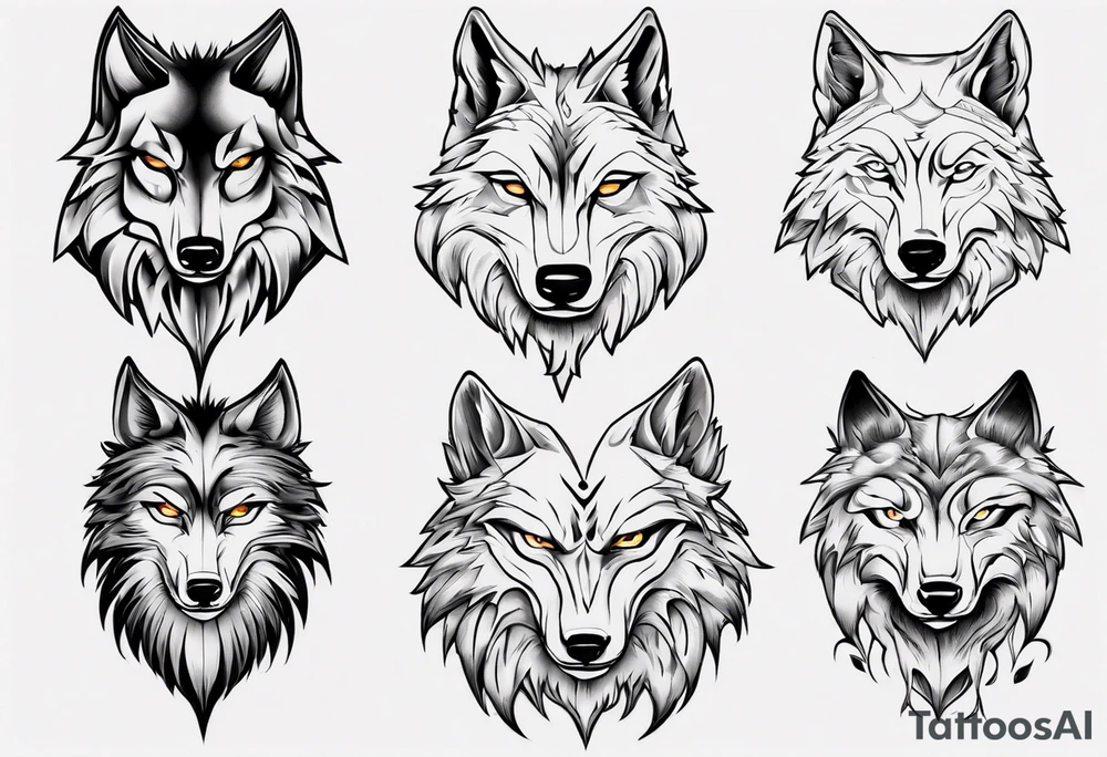 wolfs head tattoo idea