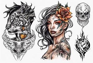 men women morph tattoo idea