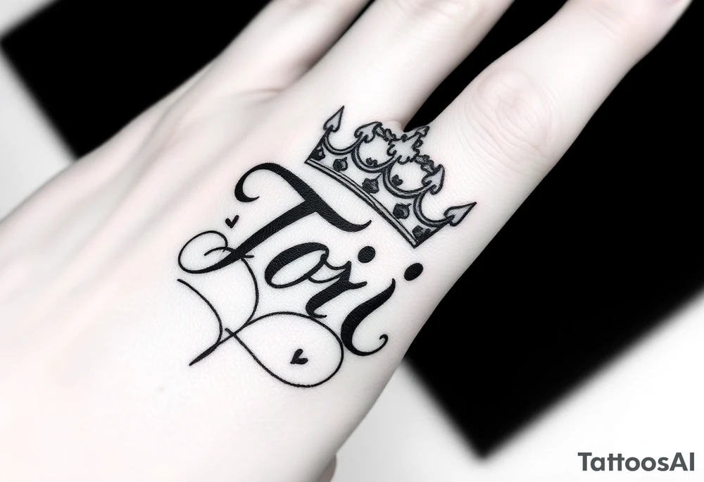 Name Tori with crown tattoo idea