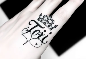 Name Tori with crown tattoo idea