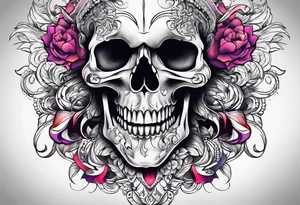 skull mouth open tattoo idea