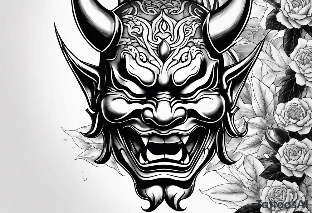 hannya mask realism tattoo idea