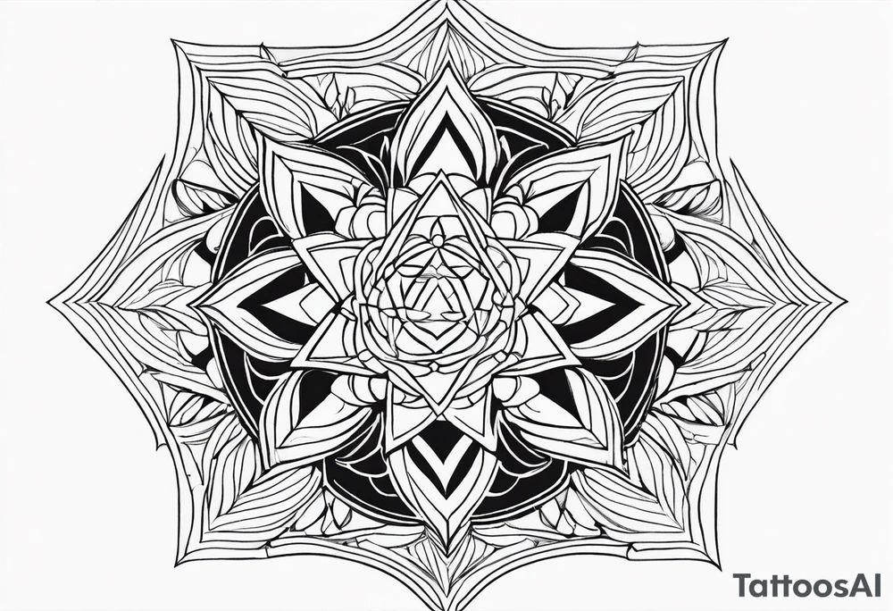 anahata, merkaba, mandala, geometric, cosmi tattoo idea