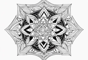 anahata, merkaba, mandala, geometric, cosmi tattoo idea