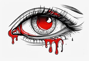 Bloody tear flow to down from eye sleeve tattoo tattoo idea