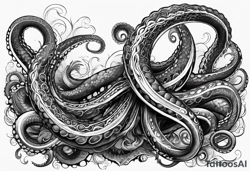 outstretched tentacle tattoo idea