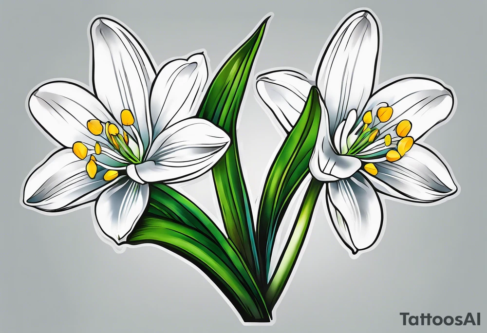 snowdrop flower design tattoo idea