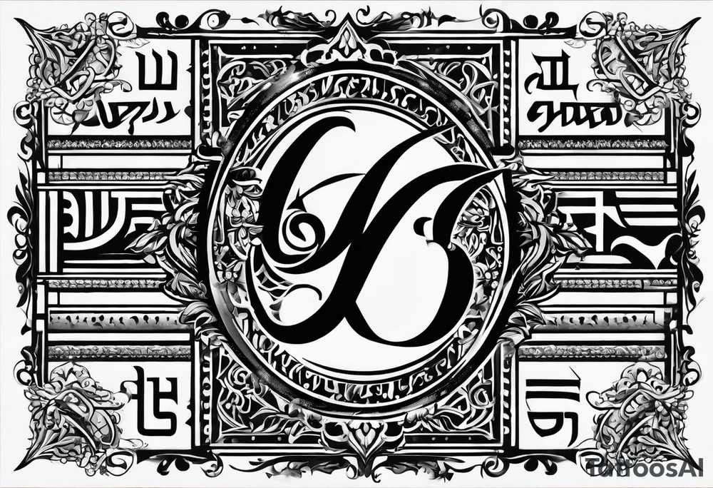 Hebrew phrase גם זה יעבור with some kind of artistic flourish to the letters so it’s not just plain block letters. tattoo idea