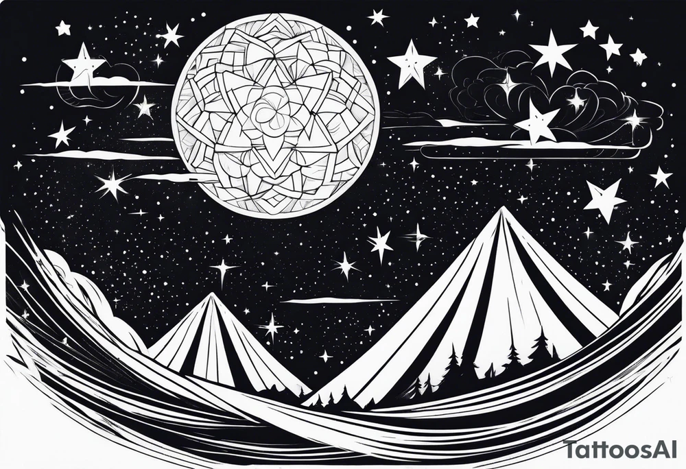 Starry Sky Fantasy tattoo idea