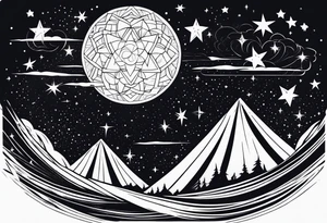 Starry Sky Fantasy tattoo idea