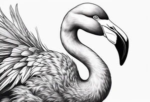 Flamingo with scorpion lower body tattoo idea