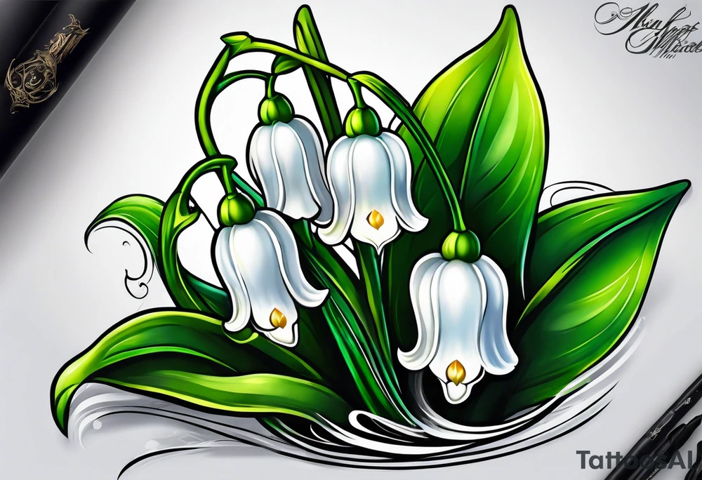 Lily of the valley as ghost tattoo idea
