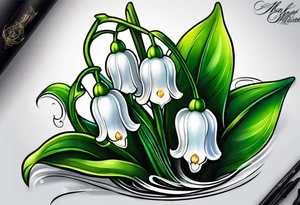 Lily of the valley as ghost tattoo idea