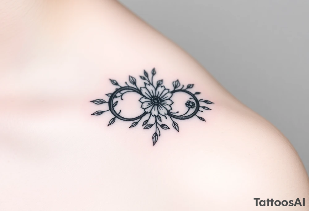 July December January birth flower infinity sign tattoo idea