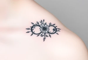 July December January birth flower infinity sign tattoo idea