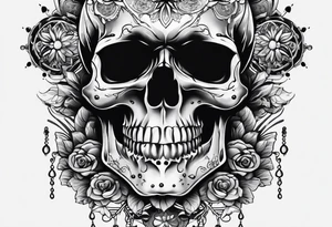 skull with 3 bullet holes tattoo idea