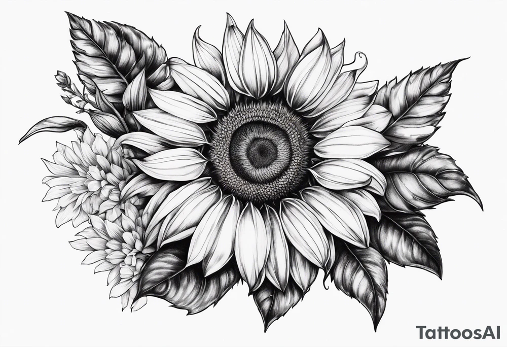 Tournesol,  Fleur roses , Caméra, vague , palmier tattoo idea
