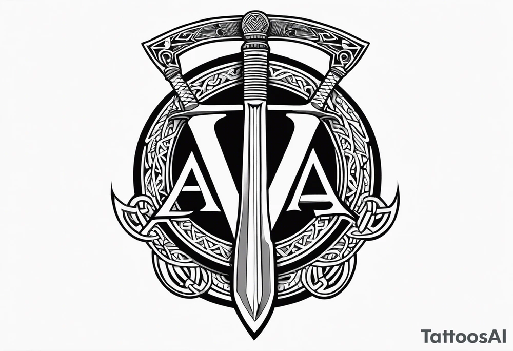 Valhalla valknut shield axe sword tattoo idea