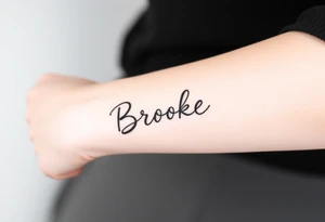 The name, Brooke with makeup brush tattoo idea