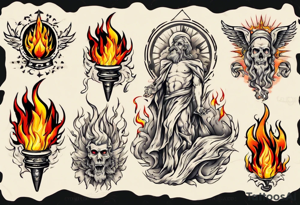 God on fire tattoo idea