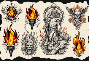 God on fire tattoo idea