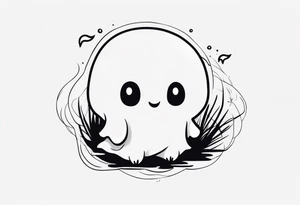 Cute ghost tattoo design tattoo idea