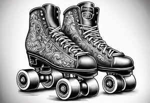Pair of old school rollerskates tattoo idea