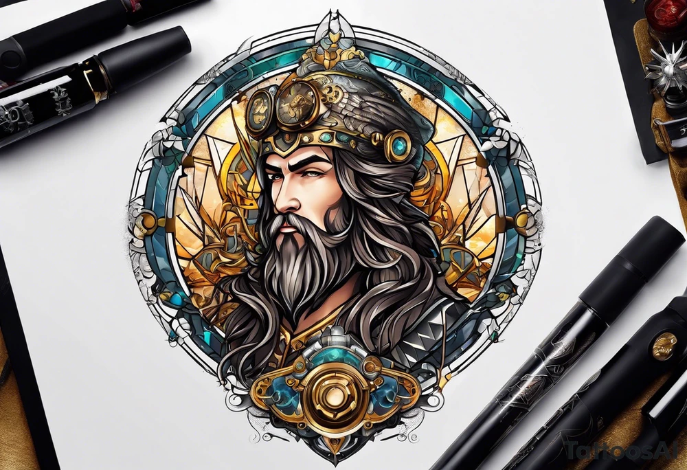 Steampunk zeus tattoo idea