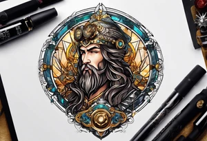 Steampunk zeus tattoo idea
