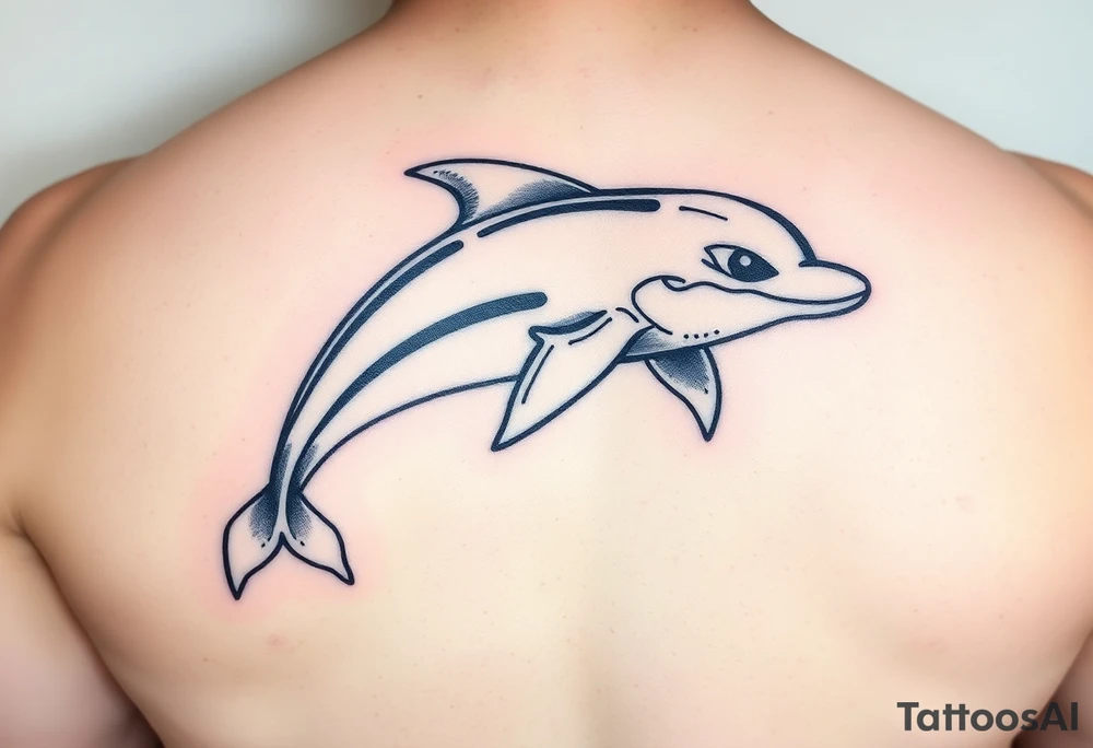 Cartoon horney teen age dolphin tattoo idea