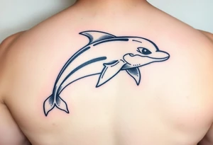 Cartoon horney teen age dolphin tattoo idea