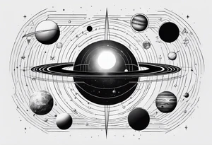 a geometric representation of the solar system tattoo idea