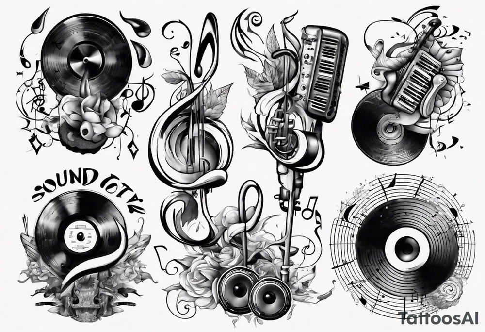music sound tattoo idea