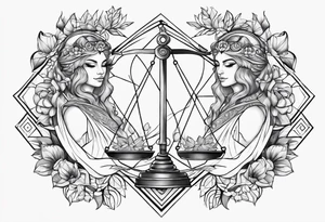 Libra and leo tattoo idea