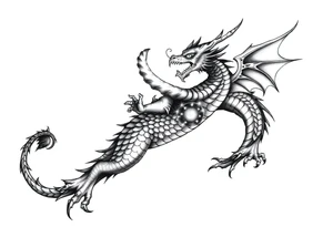 dragon number 8 positive projection, universe, phoenix tattoo idea