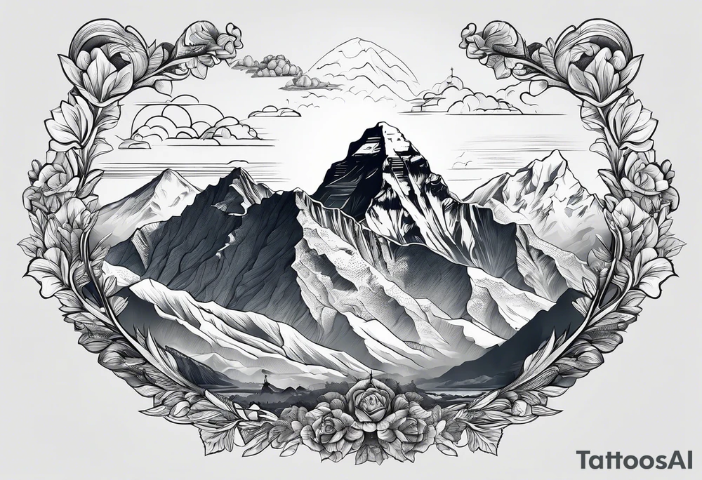 Mount Everest and representing doing hard things tattoo idea