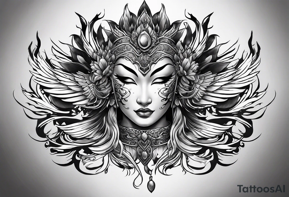 phoenix mask tattoo idea