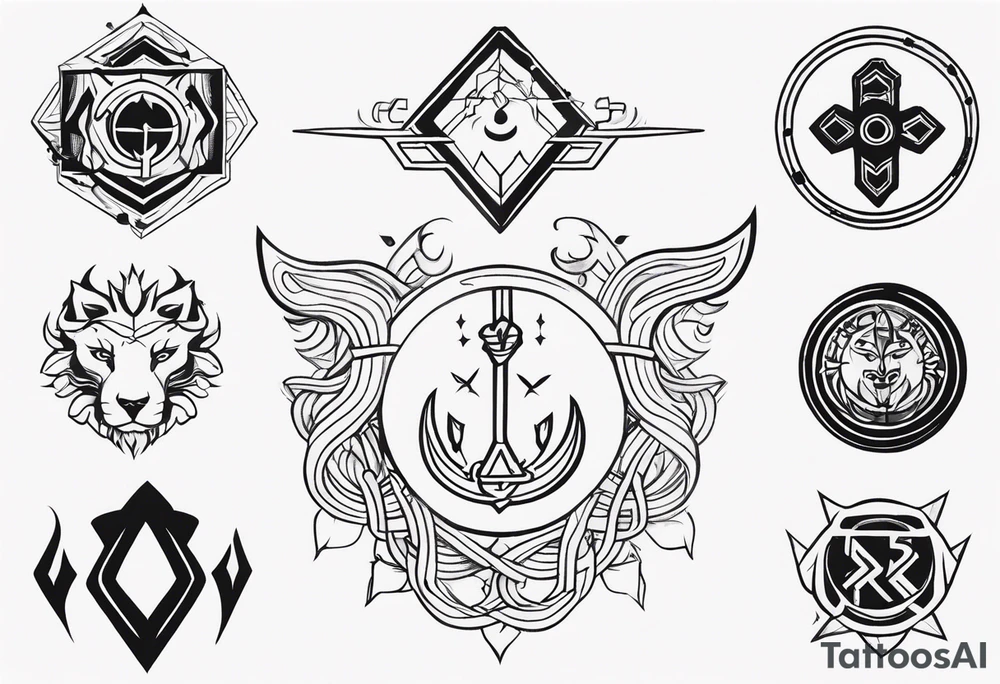 Combination of symbols of resilience and strength tattoo idea