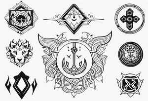 Combination of symbols of resilience and strength tattoo idea