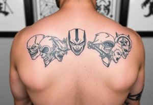 Show me a full arm sleeve with lots of different anime style heroes tattoo idea