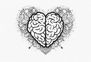 Brain, heart sign, love, heart break makes you strong, worth it, pain makes you stronger, strength with small aspects of plane, travel, wanderlust, cultures, passion, growth, family inside the heart tattoo idea