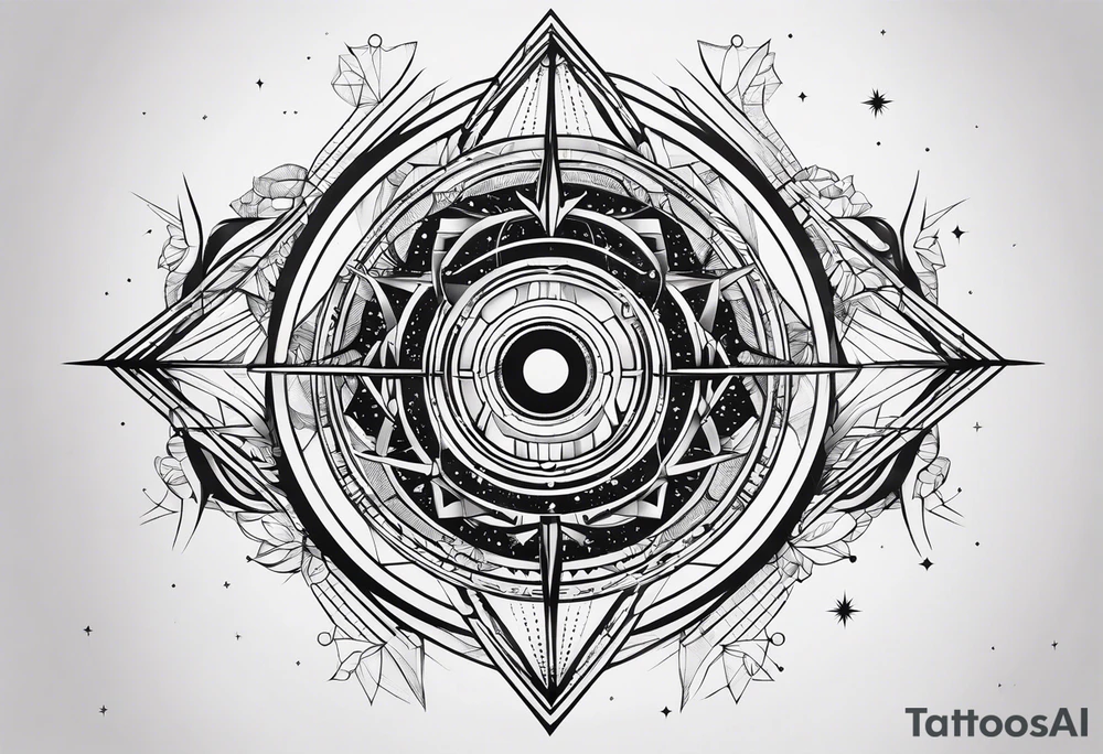 a geometrical representation of a galaxy tattoo idea