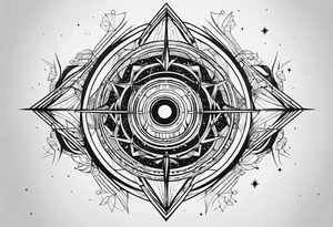 a geometrical representation of a galaxy tattoo idea