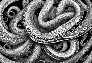 natural real entwined tentacles tattoo idea