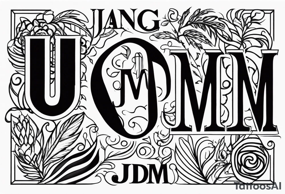 Initials JDM , JNM , JAG tattoo idea