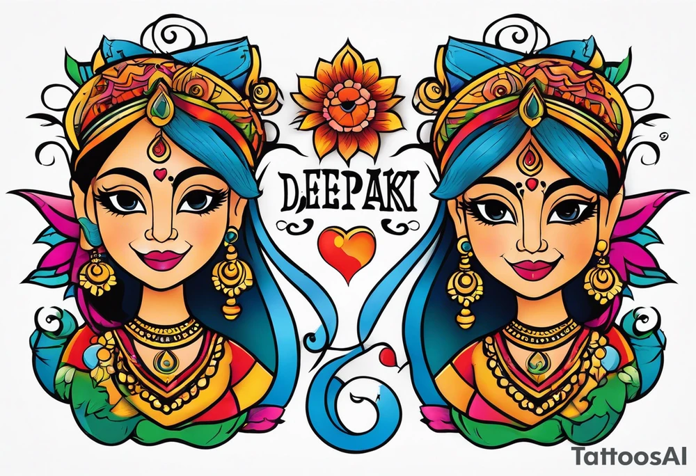In hart name Deepak & rimpi tattoo idea
