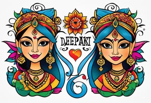 In hart name Deepak & rimpi tattoo idea